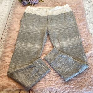 Derek Lam 10 Crosby Heather Grey White Waistband Crop Jogger Pants